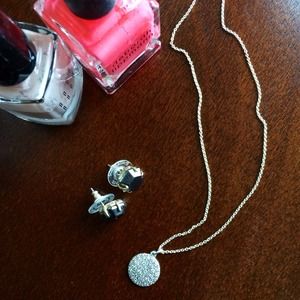 Stella & Dot Etoile Pave Pendant & Linda Studs