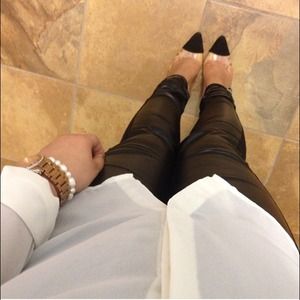 Clear Cap Toe Black Heels Pumps Red Soles