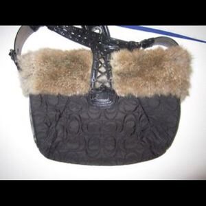 Coach fur trimmed 100% real