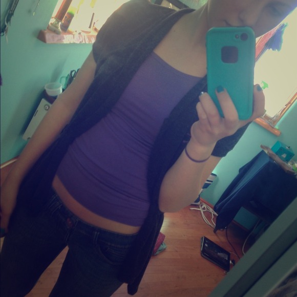 Charcoal shirt sleeved cardigan