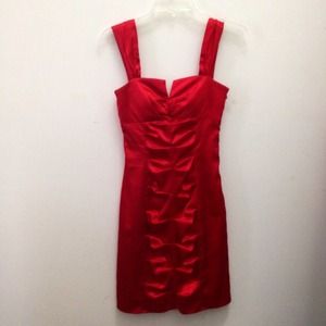 Sexy red silk dress