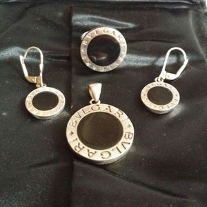 Bvlgari earring, ring, and pendant set
