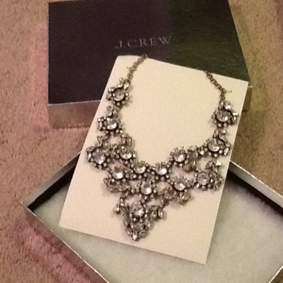 J.crew Crystal Floral Statement Necklace