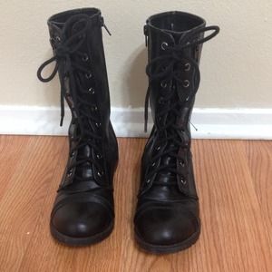 Black combat boots