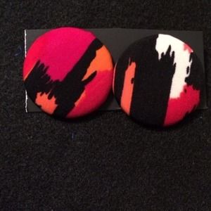 Multi-Color Large Custom Button Earrings