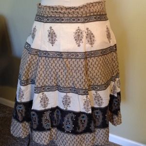 Boho cotton skirt in browns