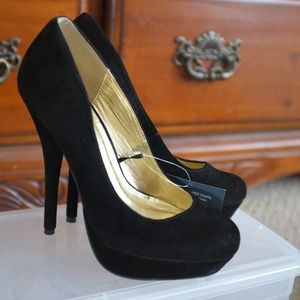 Suede velvet pumps