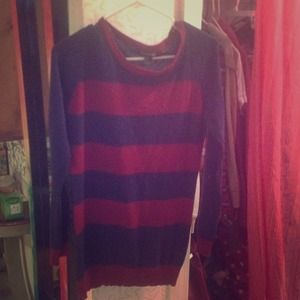 Red and blue striped sweater