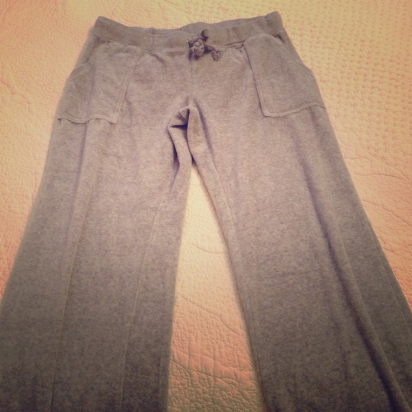 Grey velour sweatpants