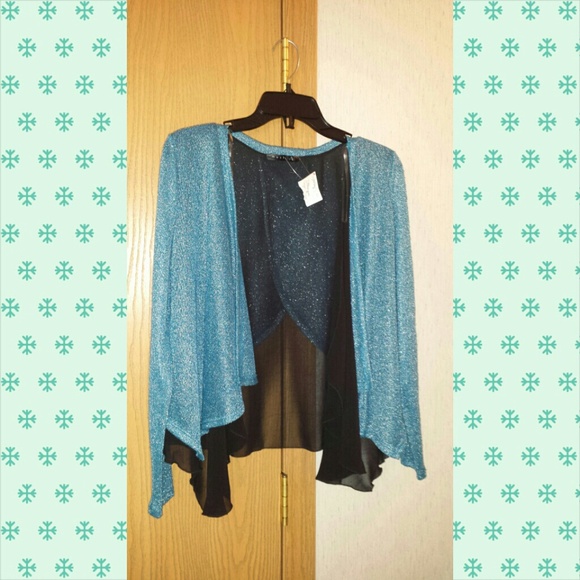 Teal and black fashion top