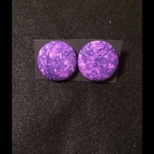 Purple Universe X-Large Button Earrings