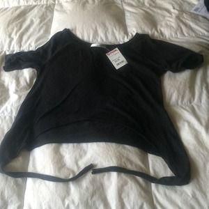 Cute black crop/tie shirt