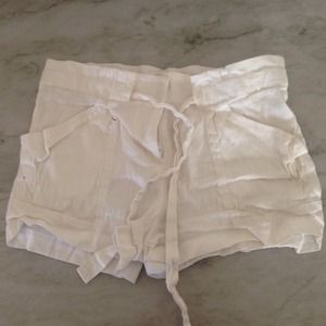 Bcbg white linen shorts