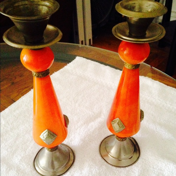 2 AMBER WITH METAL MOROCCAN CANDLE HOLDER ;-)
