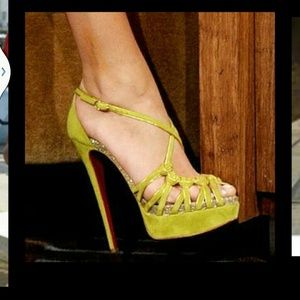 Red bottom neon high heel sandal 7.5 new