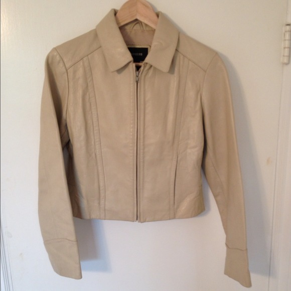 Express Beige leather jacket