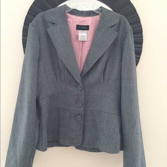 B Smart | Jackets & Coats | Gray Fitted Blazer Size | Poshmark