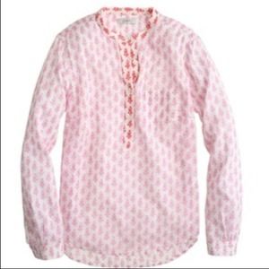 Jcrew pink thistle print popover - never worn