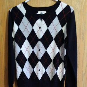 Nice black white and red sweater