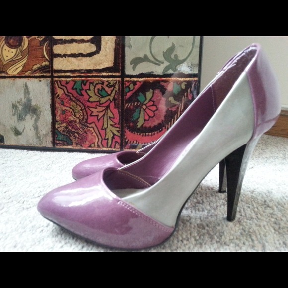 Forever 21 Purple and Grey Metallic Heels