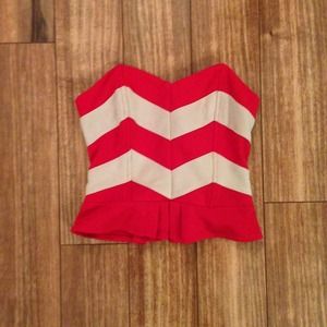 Chevron cropped strapless top!