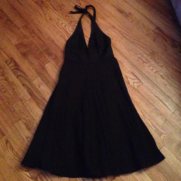 JCrew black halter dress