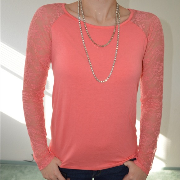 ‼️HOLD‼️Lace Coral Long Sleeve