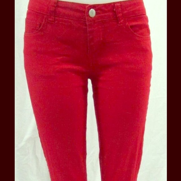 Red denim jeans forever 21