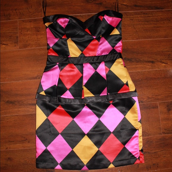 Peplum silk dress.