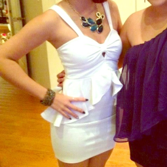 White peplum dress