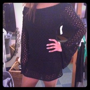 Black long sleeved knit dress NWT