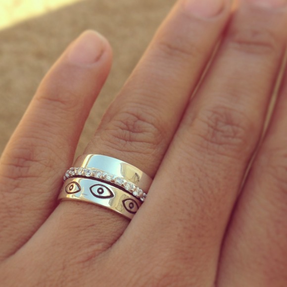 Evil eye stacking rings - Picture 1 of 3