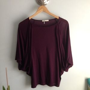 Plum oversized dolman sleeve shirt