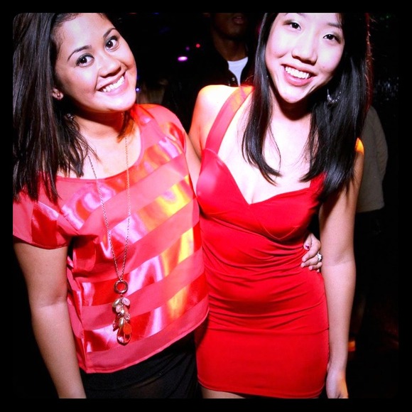 Red clubbing dress