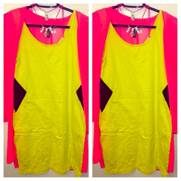 Fun Yellow Cotton BodyCon Dress - Picture 1 of 3