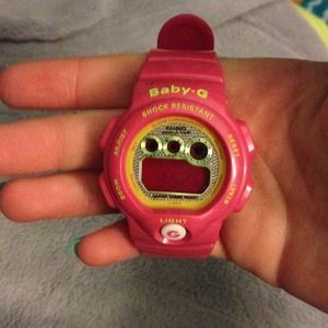 Pink baby g watch