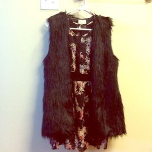Black fur vest