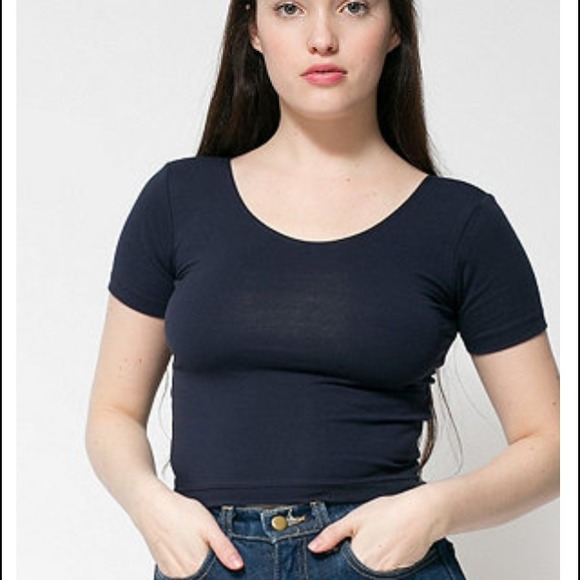 Navy Blue Crop Top