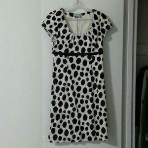 Boden Black & White Pokadot Dress