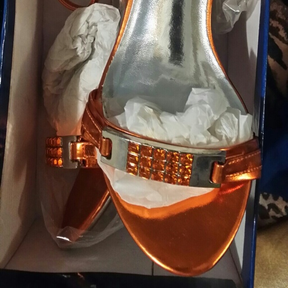 Orange high heels