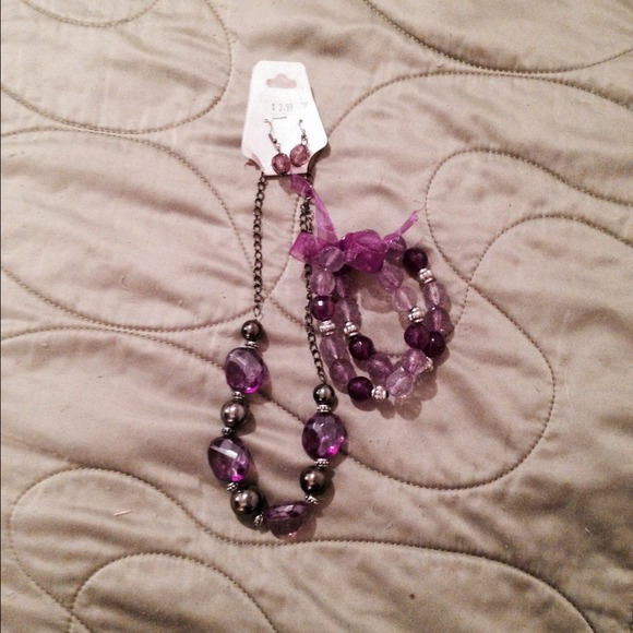 Matching earrings, bracelet and necklace