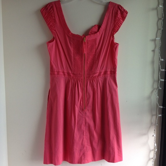 BCBG Pink Floral Stretch Poplin Dress - Picture 3 of 4