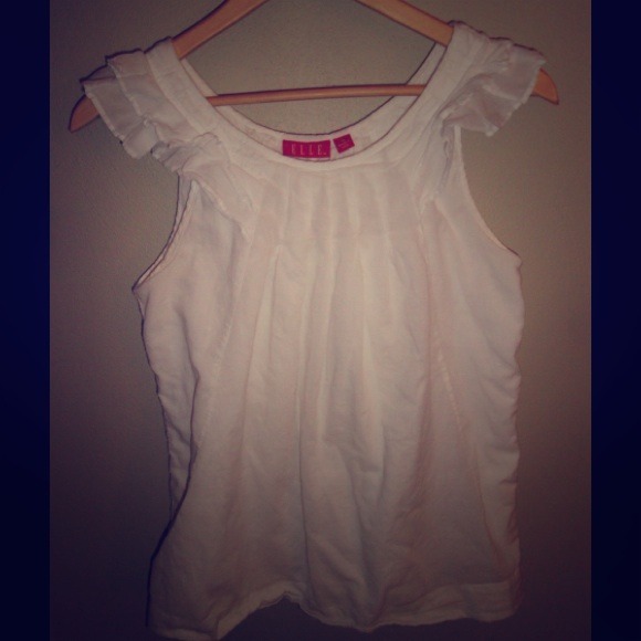 PRICE REDUCED!! ELLE White Ruffle Sleeve Tank