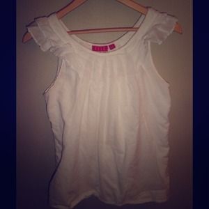 PRICE REDUCED!! ELLE White Ruffle Sleeve Tank