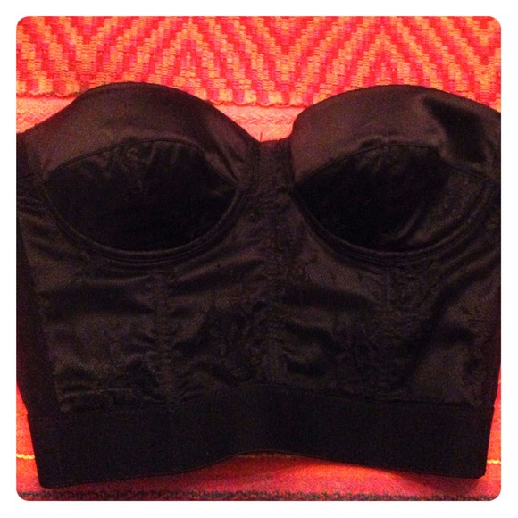 Black crop bustier-fits best 34b