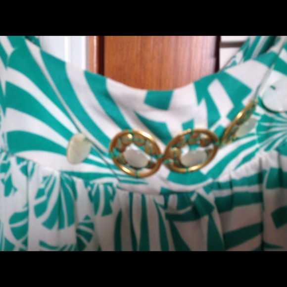 🎈 SOld Lovely dress in teal and white print. - Picture 3 of 4