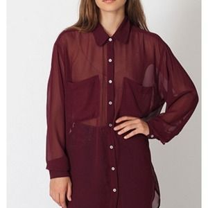Over Sized Chiffon Button Up