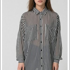 Over Sized Chiffon Button Up