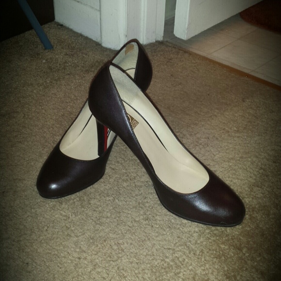 Chocolate leather Pumps NWOT