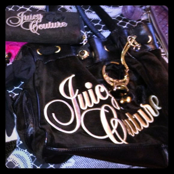 Black JC velour bag, with wallet!